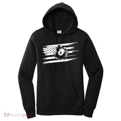 American Flag Billiards Cute Billiards Player Gift Women's Hoodie
