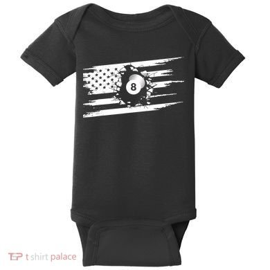 American Flag Billiards Cute Billiards Player Gift Baby Bodysuit