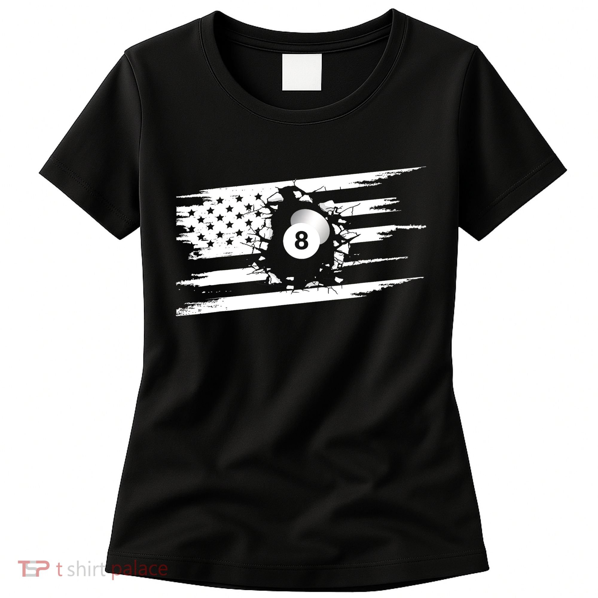 American Flag Billiards Cute Billiards Player Gift Women's T-Shirt