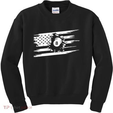 American Flag Billiards Cute Billiards Player Gift Kids Sweatshirt