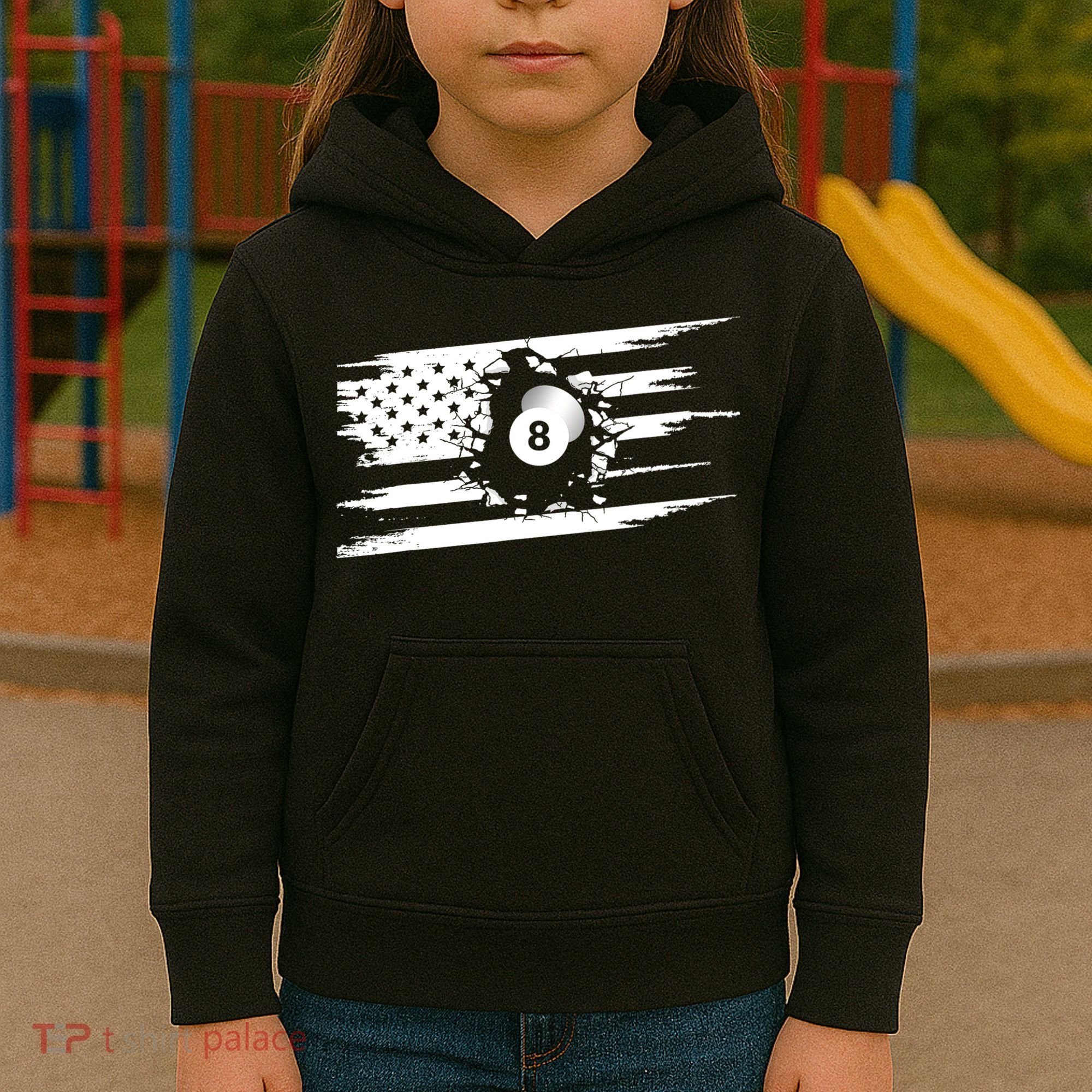 American Flag Billiards Cute Billiards Player Gift Kids Hoodie
