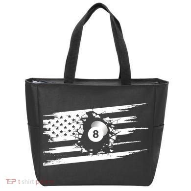 American Flag Billiards Cute Billiards Player Gift Tote Bag