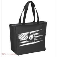 American Flag Billiards Cute Billiards Player Gift Tote Bag thumb 2