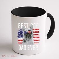 American Flag Best Dog Dad Ever Silky Terriers Usa Coffee Mug thumb 1