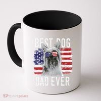 American Flag Best Dog Dad Ever Silky Terriers Usa Coffee Mug thumb 0