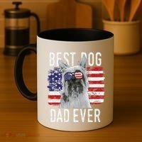 American Flag Best Dog Dad Ever Silky Terriers Usa Coffee Mug thumb 4