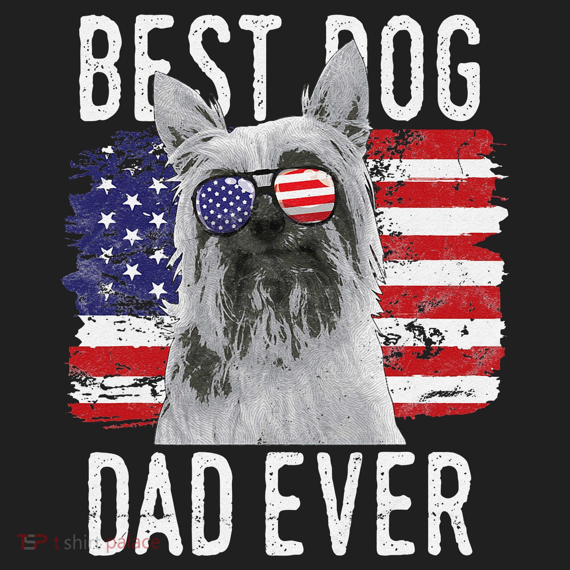 American Flag Best Dog Dad Ever Silky Terriers Usa Beanie