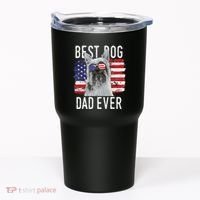 American Flag Best Dog Dad Ever Silky Terriers Usa Tumbler thumb 0