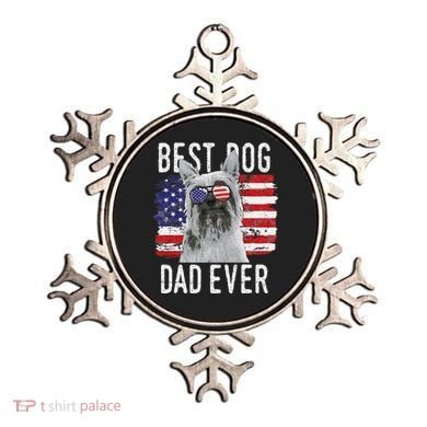 American Flag Best Dog Dad Ever Silky Terriers Usa Ornament