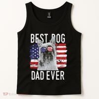 American Flag Best Dog Dad Ever Silky Terriers Usa Tank Top thumb 2