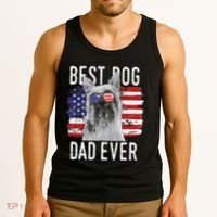 American Flag Best Dog Dad Ever Silky Terriers Usa Tank Top thumb 3