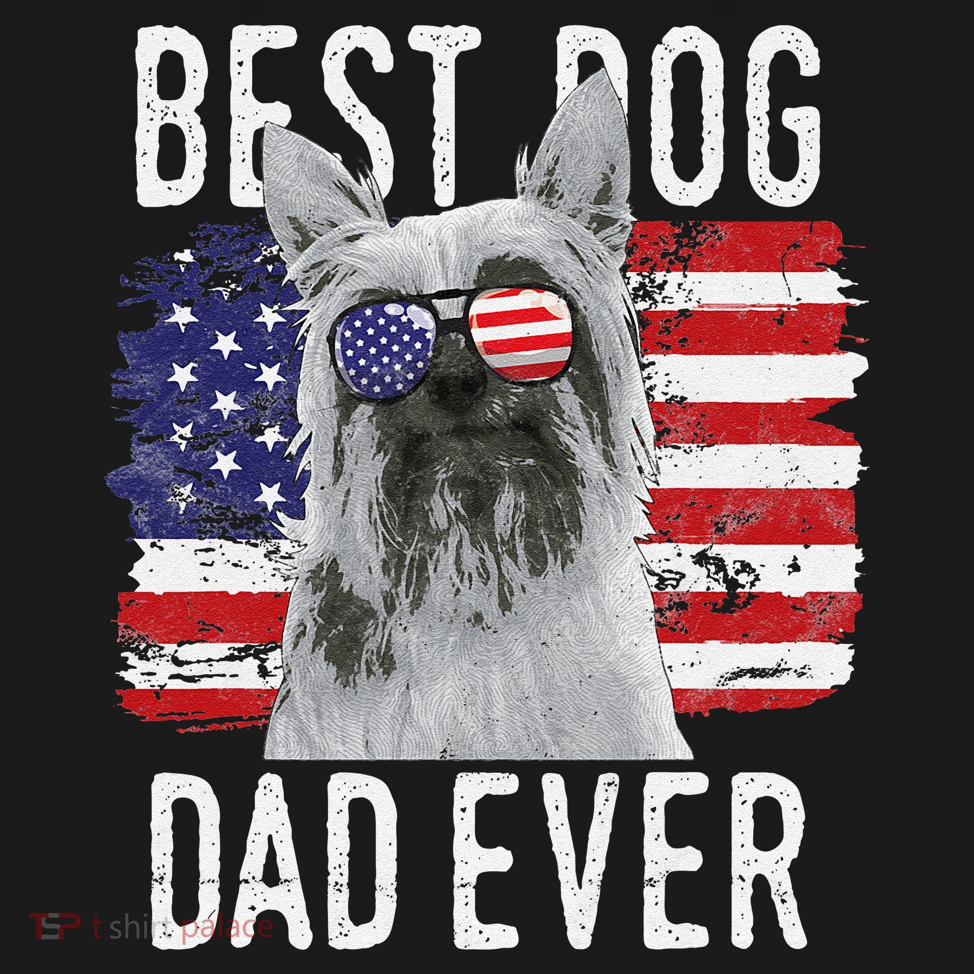 American Flag Best Dog Dad Ever Silky Terriers Usa Tank Top