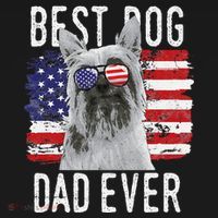 American Flag Best Dog Dad Ever Silky Terriers Usa Visor thumb 3