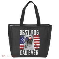 American Flag Best Dog Dad Ever Silky Terriers Usa Tote Bag thumb 0