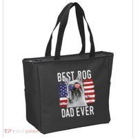 American Flag Best Dog Dad Ever Silky Terriers Usa Tote Bag thumb 2