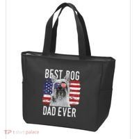American Flag Best Dog Dad Ever Silky Terriers Usa Tote Bag thumb 3