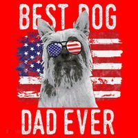 American Flag Best Dog Dad Ever Silky Terriers Usa Santa Hat thumb 1