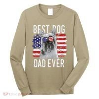 American Flag Best Dog Dad Ever Silky Terriers Usa Long Sleeve Shirt thumb 0