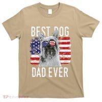 American Flag Best Dog Dad Ever Silky Terriers Usa T-Shirt thumb 0