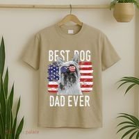 American Flag Best Dog Dad Ever Silky Terriers Usa T-Shirt thumb 2
