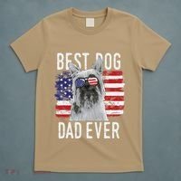 American Flag Best Dog Dad Ever Silky Terriers Usa T-Shirt thumb 5