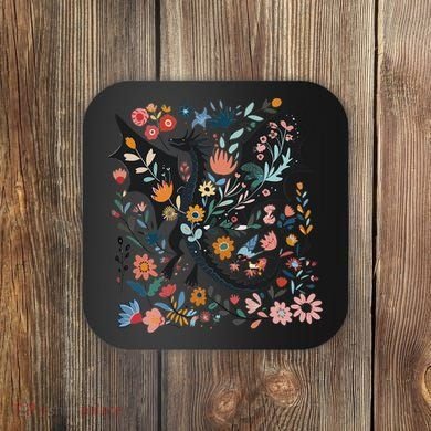 Abraxos Fantasy Bookish Floral Abraxos Coaster