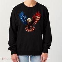 American Flag Bald Eagle Patriotic Eagle 4th Of July USA  Women's Sweatshirt thumb 0