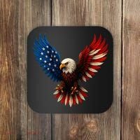 American Flag Bald Eagle Patriotic Eagle 4th Of July USA  Coaster thumb 0