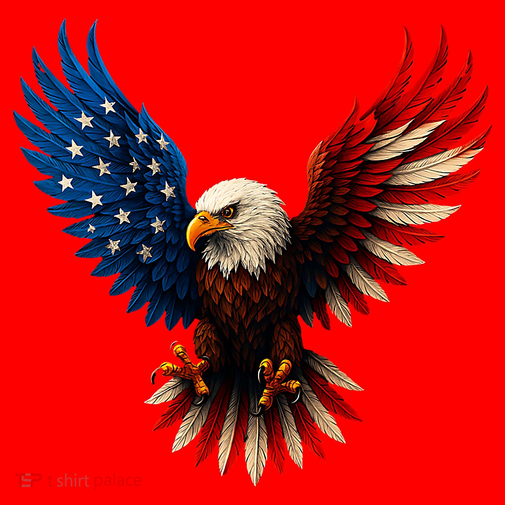 American Flag Bald Eagle Patriotic Eagle 4th Of July USA  Santa Hat