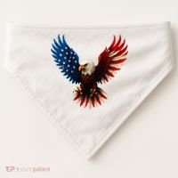 American Flag Bald Eagle Patriotic Eagle 4th Of July USA  USA-Made Doggie Bandana thumb 0