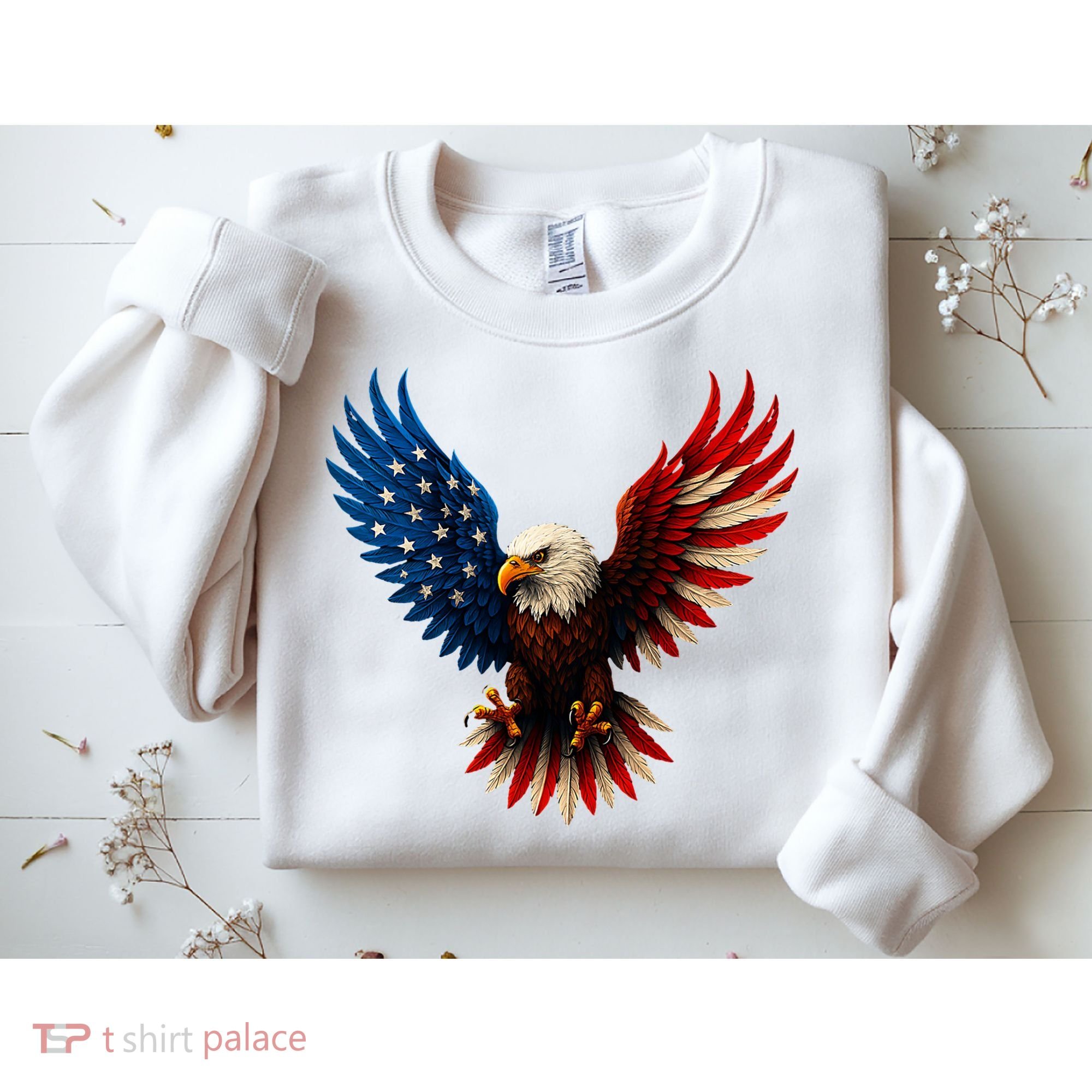American Flag Bald Eagle Patriotic Eagle 4th Of July USA  Sweatshirt