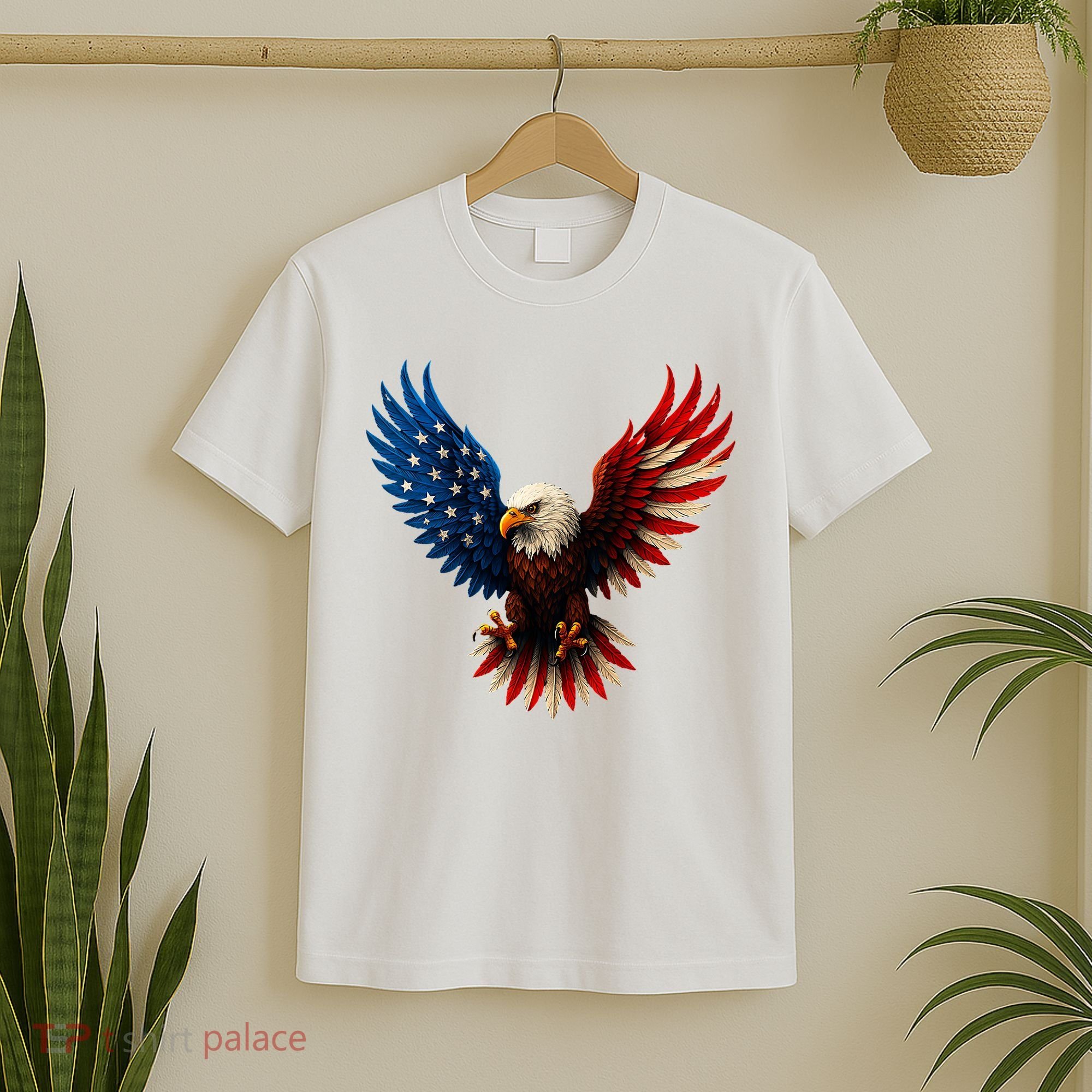 American Flag Bald Eagle Patriotic Eagle 4th Of July USA  T-Shirt