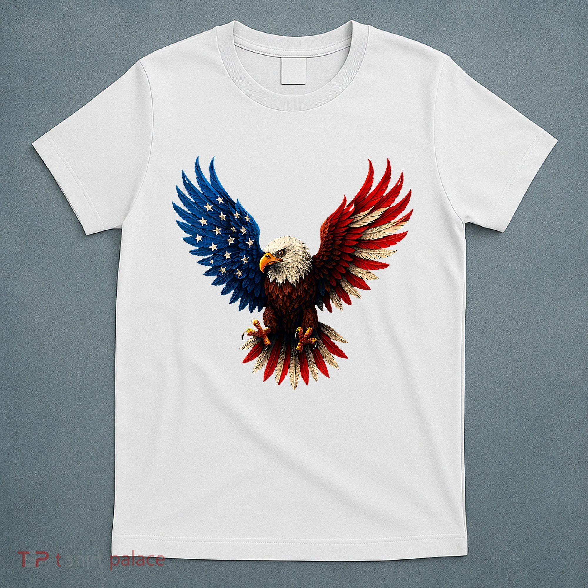 American Flag Bald Eagle Patriotic Eagle 4th Of July USA  T-Shirt