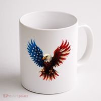American Flag Bald Eagle Patriotic Eagle 4th Of July USA  Coffee Mug thumb 1