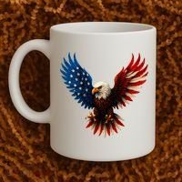American Flag Bald Eagle Patriotic Eagle 4th Of July USA  Coffee Mug thumb 2
