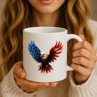 American Flag Bald Eagle Patriotic Eagle 4th Of July USA  Coffee Mug thumb 3