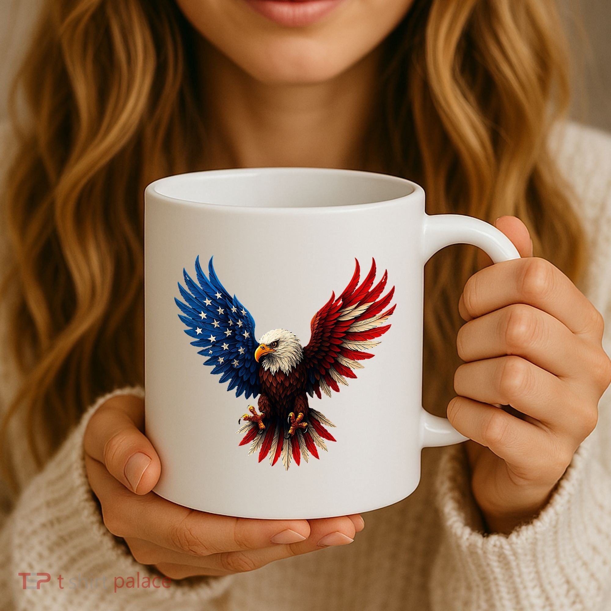 American Flag Bald Eagle Patriotic Eagle 4th Of July USA  Coffee Mug