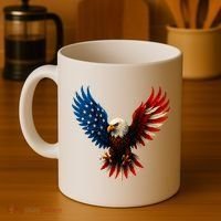 American Flag Bald Eagle Patriotic Eagle 4th Of July USA  Coffee Mug thumb 4