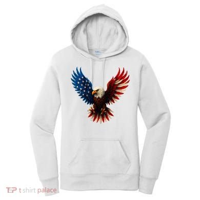 American Flag Bald Eagle Patriotic Eagle 4th Of July USA  Women's Hoodie