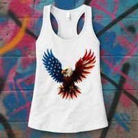 American Flag Bald Eagle Patriotic Eagle 4th Of July USA  Women's Tank Top thumb 3