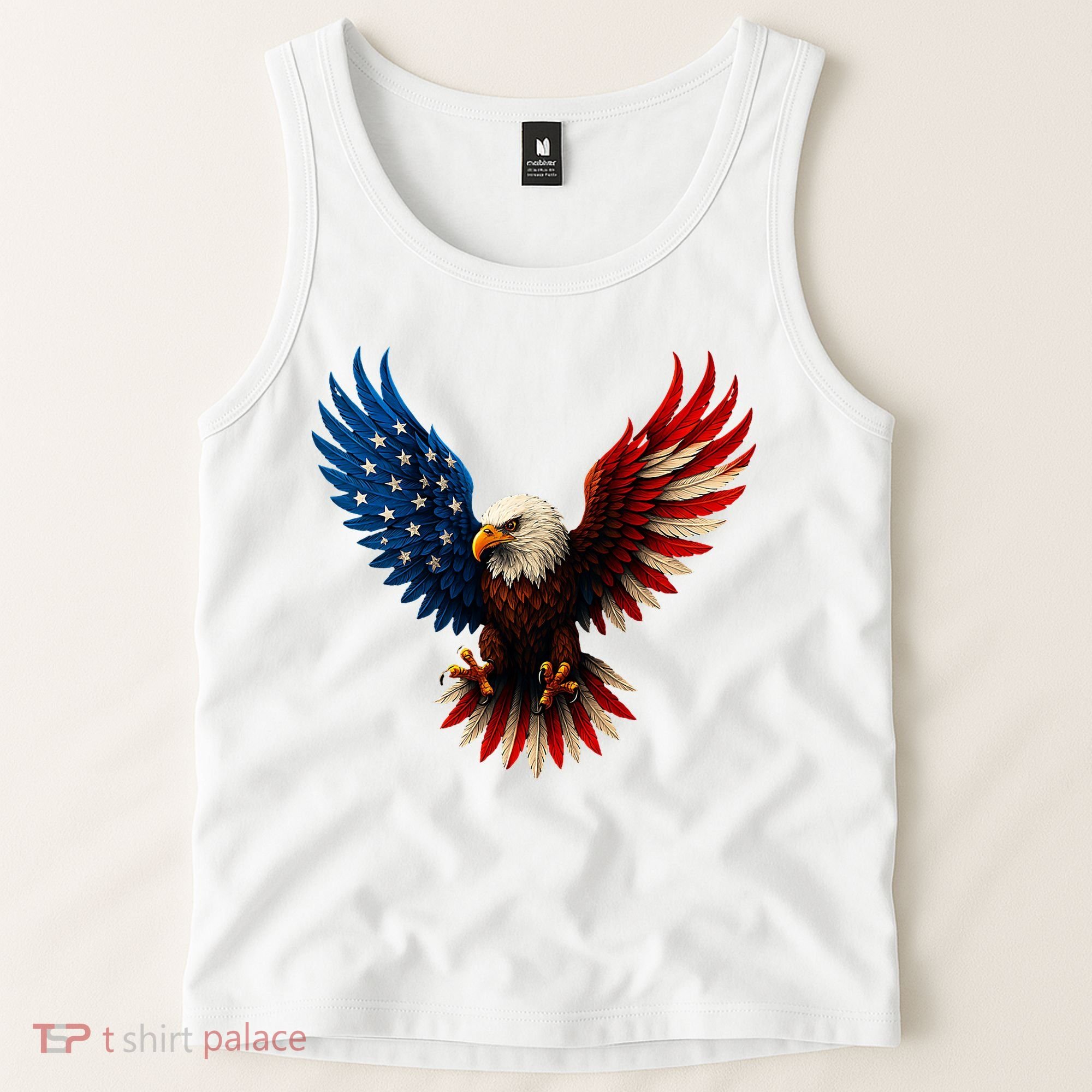 American Flag Bald Eagle Patriotic Eagle 4th Of July USA  Tank Top