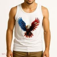 American Flag Bald Eagle Patriotic Eagle 4th Of July USA  Tank Top thumb 3