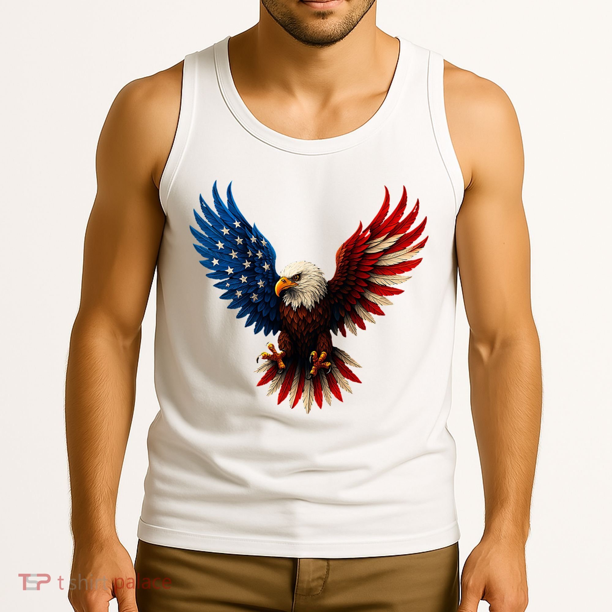 American Flag Bald Eagle Patriotic Eagle 4th Of July USA  Tank Top