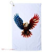 American Flag Bald Eagle Patriotic Eagle 4th Of July USA  Golf Towel thumb 0