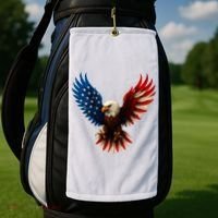American Flag Bald Eagle Patriotic Eagle 4th Of July USA  Golf Towel thumb 2
