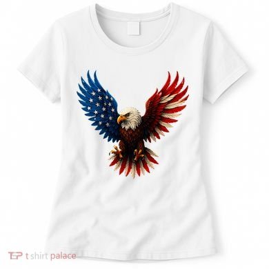 American Flag Bald Eagle Patriotic Eagle 4th Of July USA  Women's T-Shirt