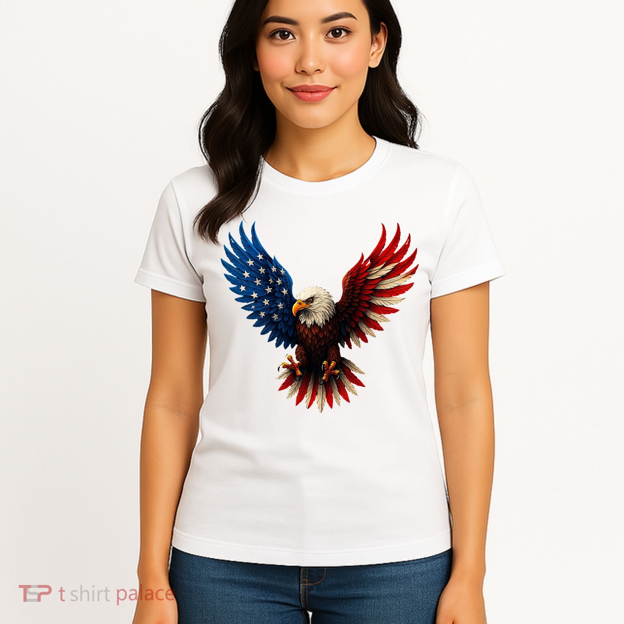 American Flag Bald Eagle Patriotic Eagle 4th Of July USA  Women's T-Shirt
