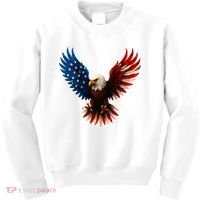 American Flag Bald Eagle Patriotic Eagle 4th Of July USA  Kids Sweatshirt thumb 0