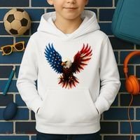 American Flag Bald Eagle Patriotic Eagle 4th Of July USA  Kids Hoodie thumb 2
