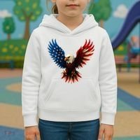 American Flag Bald Eagle Patriotic Eagle 4th Of July USA  Kids Hoodie thumb 3